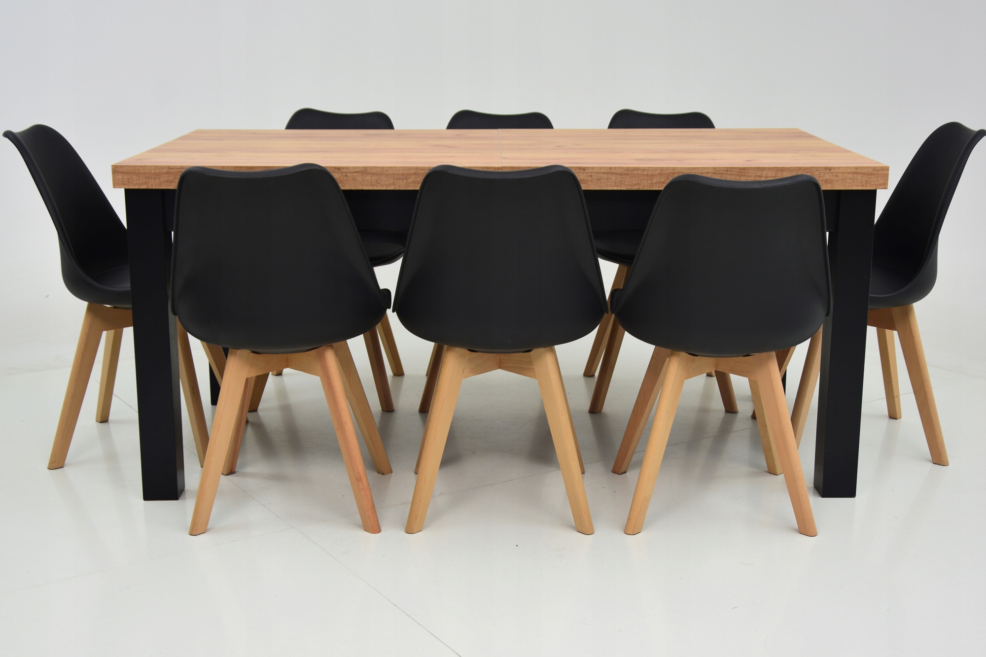 Zestaw 8 krzeseł KUBEŁKOWYCH i ROZKŁADANY stół 3m Szerokość stołu 100 cm