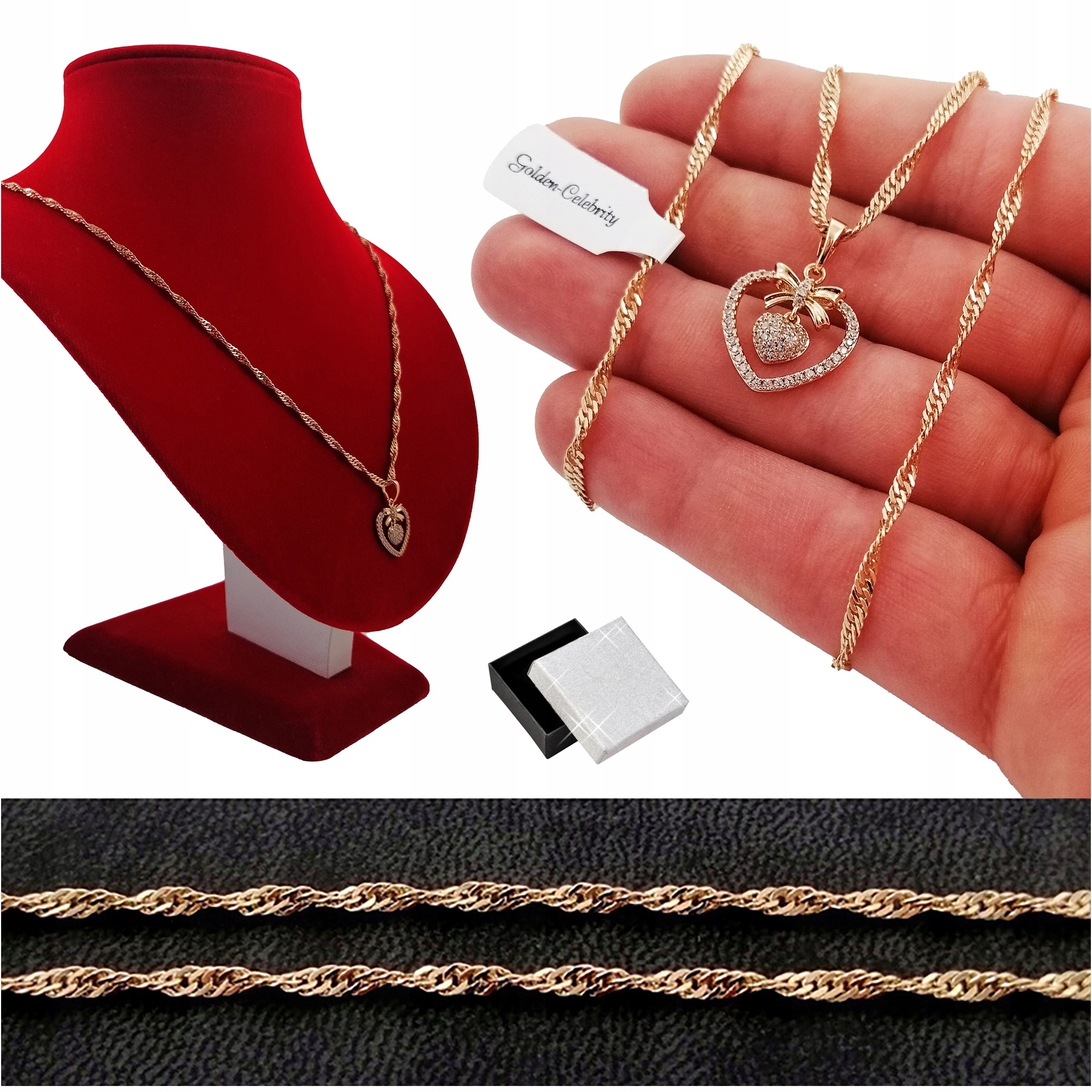 Krásný Náhrdelník Srdce V Srdci Zirkony Pro Ni