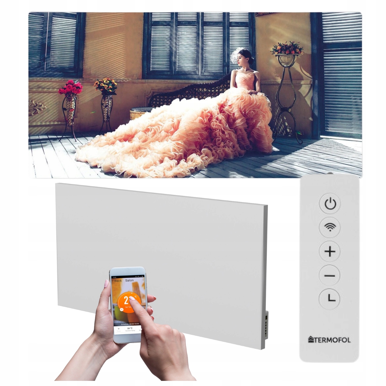 Infračervený obrazový ohrievač 700 W 120 x 60 cm WiFi