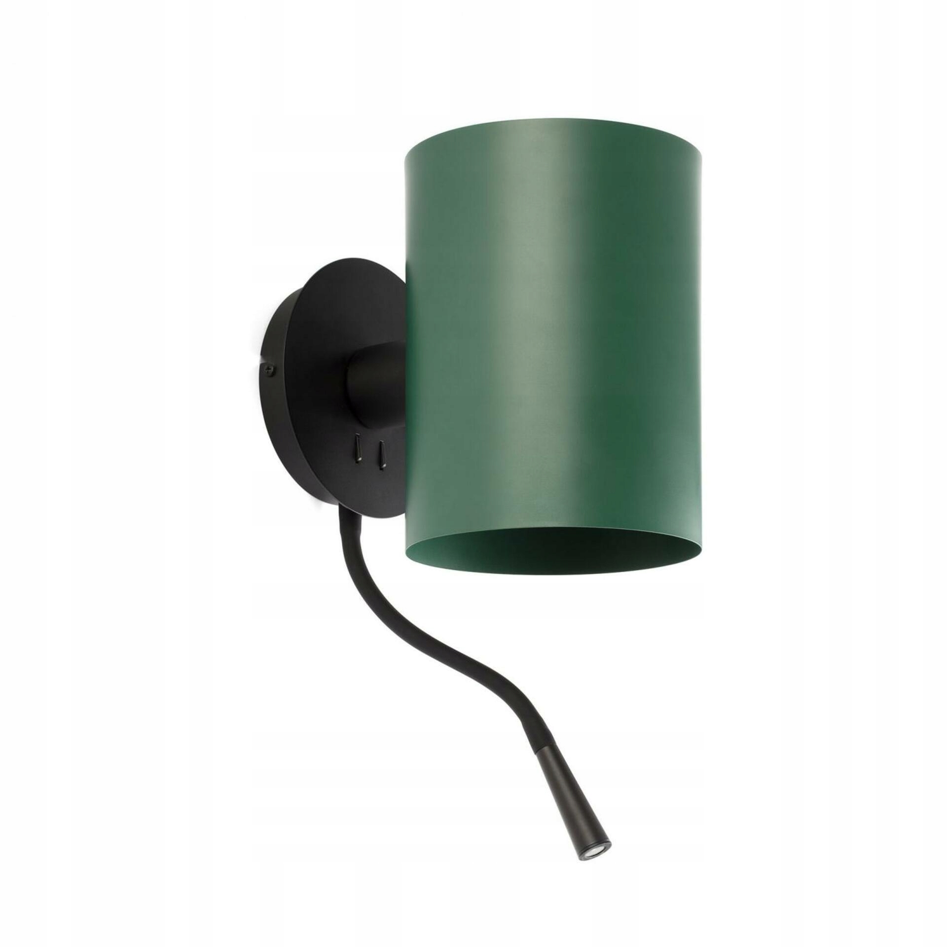 Faro Guadalupe nástenná lampa čierna/zelená s Led čítacou lampičkou