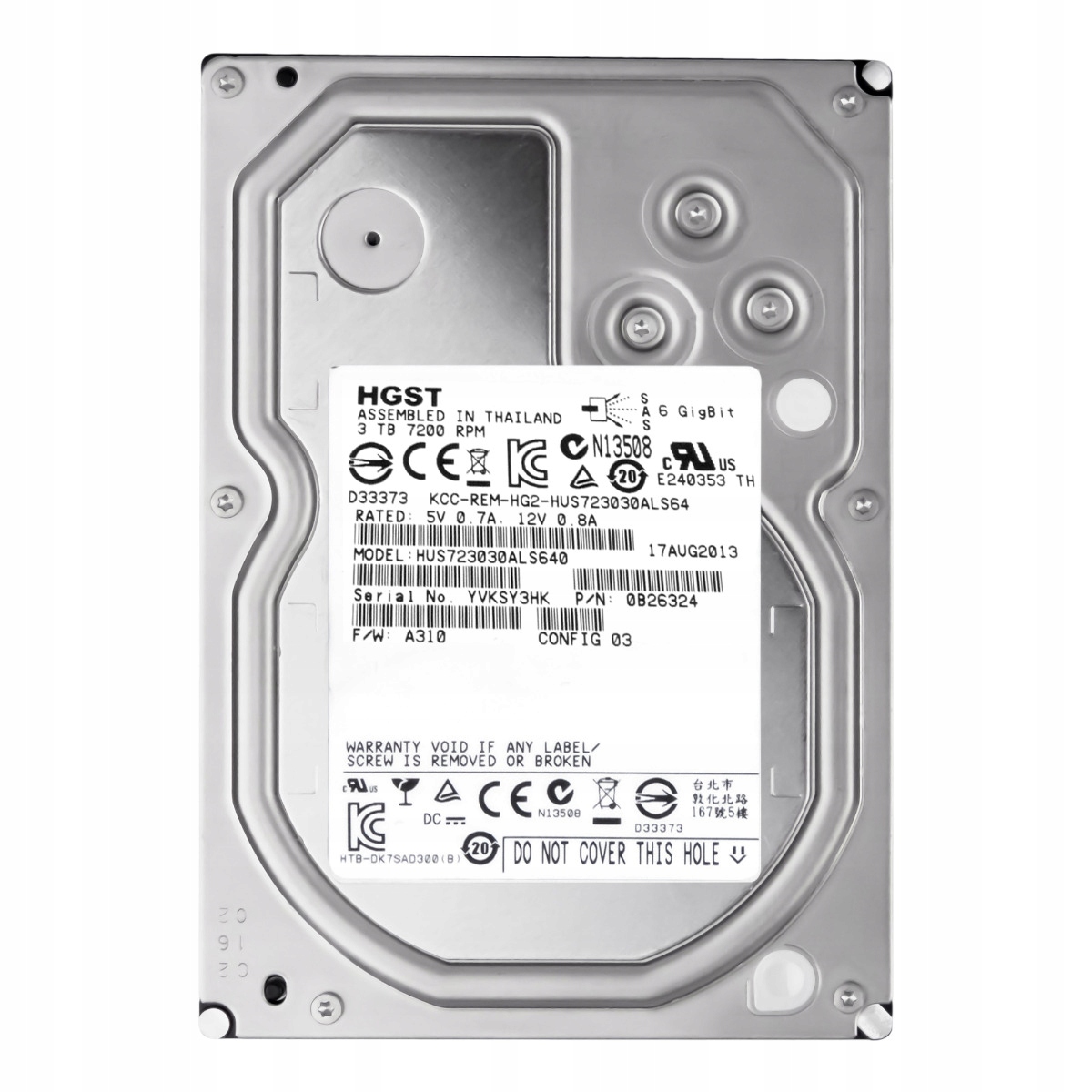 Hgst UltaStar 7K3000 3TB 7.2K 64MB SAS-2 3.5'' HUS723030ALS640