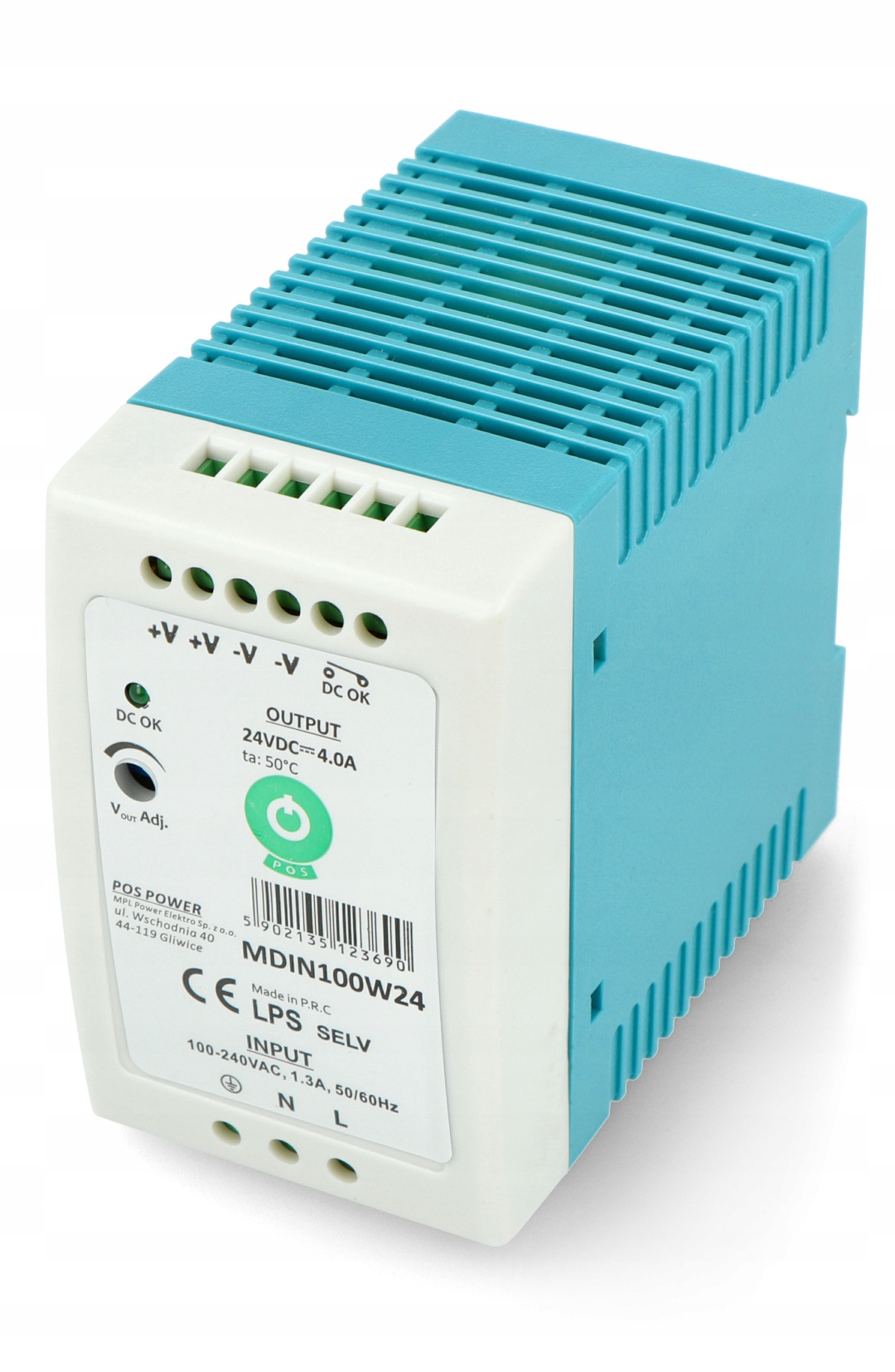 Napájecí zdroj na Din lištu 100W 24V 4A MDIN100W24