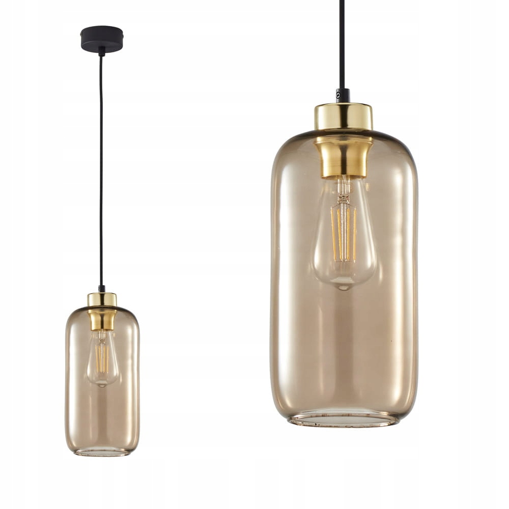 Tk Lighting Závěsná lampa Marco s podlouhlým skleněným stínítkem pro E27 3314