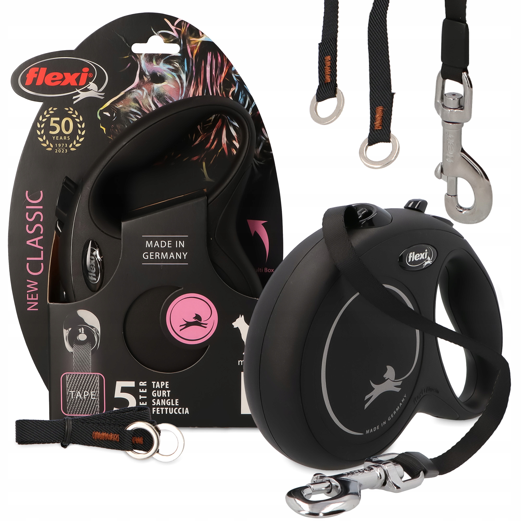 Levně Vodítko Automatická Psa Páska 5 m Svinovací Blokáda Silná 50 kg Odolná Ps 3O