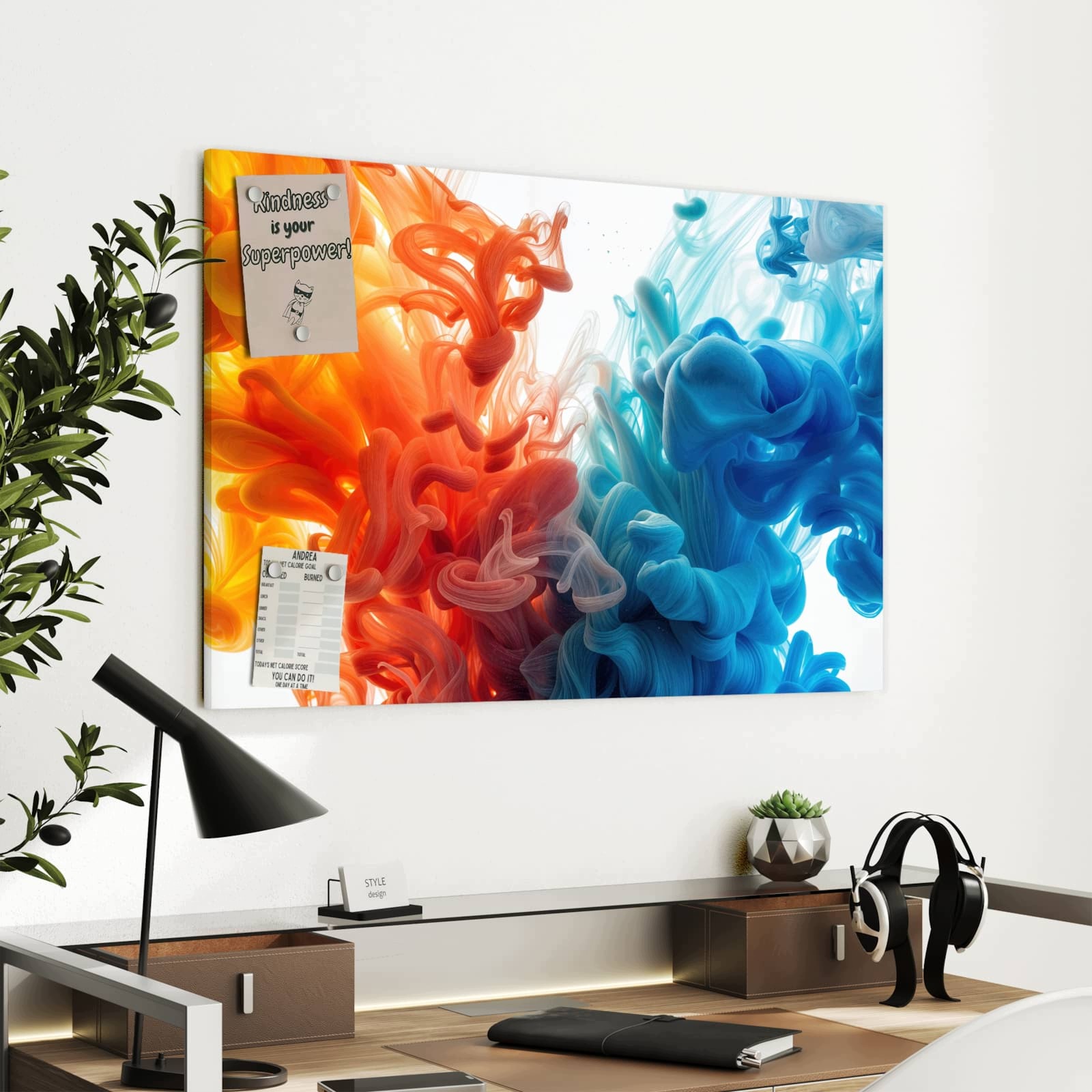 Magnetická tabule Barevné Vír 90 × 60 cm