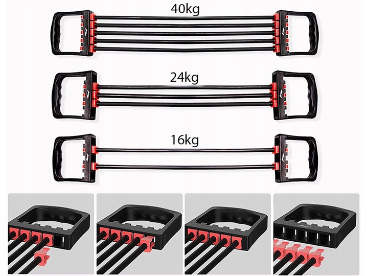 WYTRZYMAŁY EKSPANDER DO ĆWICZEŃ 5 GUM OPOROWYCH REGULOWANY NACIĄG EAN (GTIN) 6921095332156