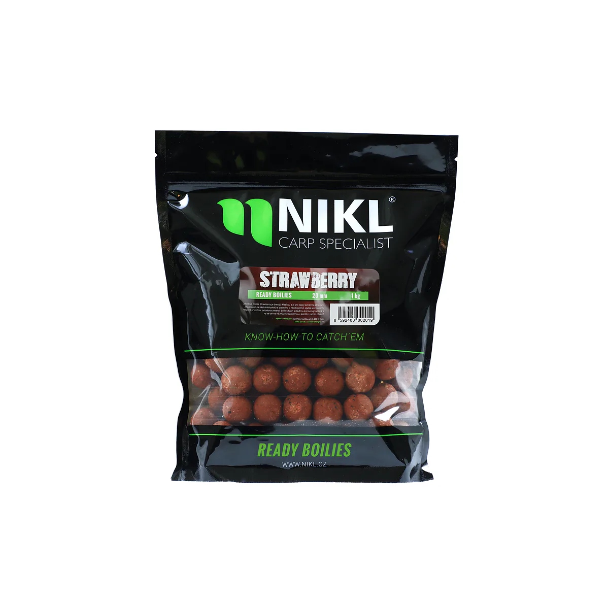 Nikl Ready boilie Strawberry Balení: 3kg, Průměr: 20mm