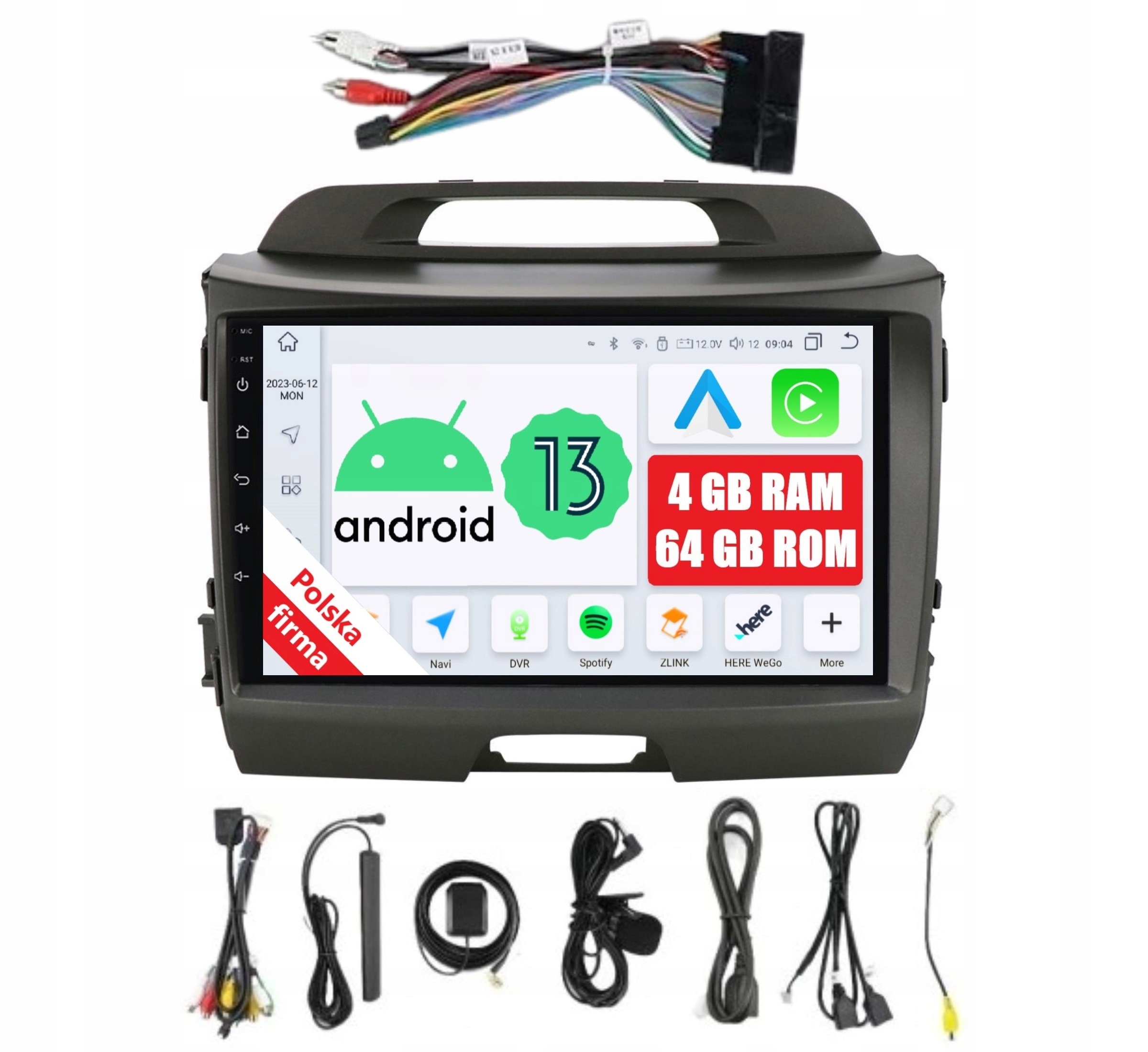 Navigácia Rádio 2DIN Android Kia Sportage 3 III 4/64 Gb Carplay Dsp Lte