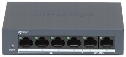 Switch 4x Poe DS-XS0106-P 4-PORTOVÝ Hikvision pro kamery