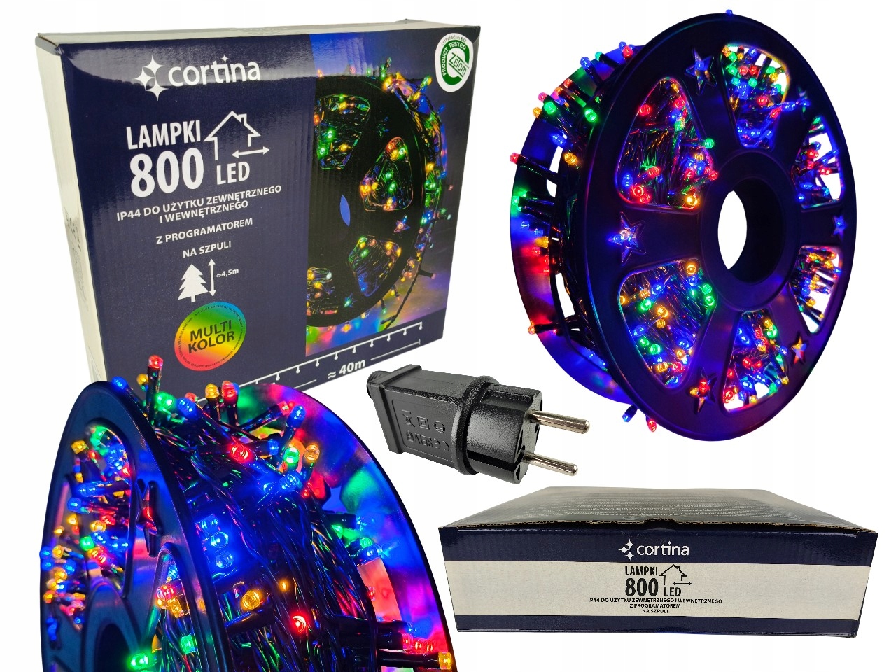 Vánoční Osvětlení Na Stromeček Na Cívce 800 Led, Programátor, Venkovní, Multi, 41,5 M, IP44