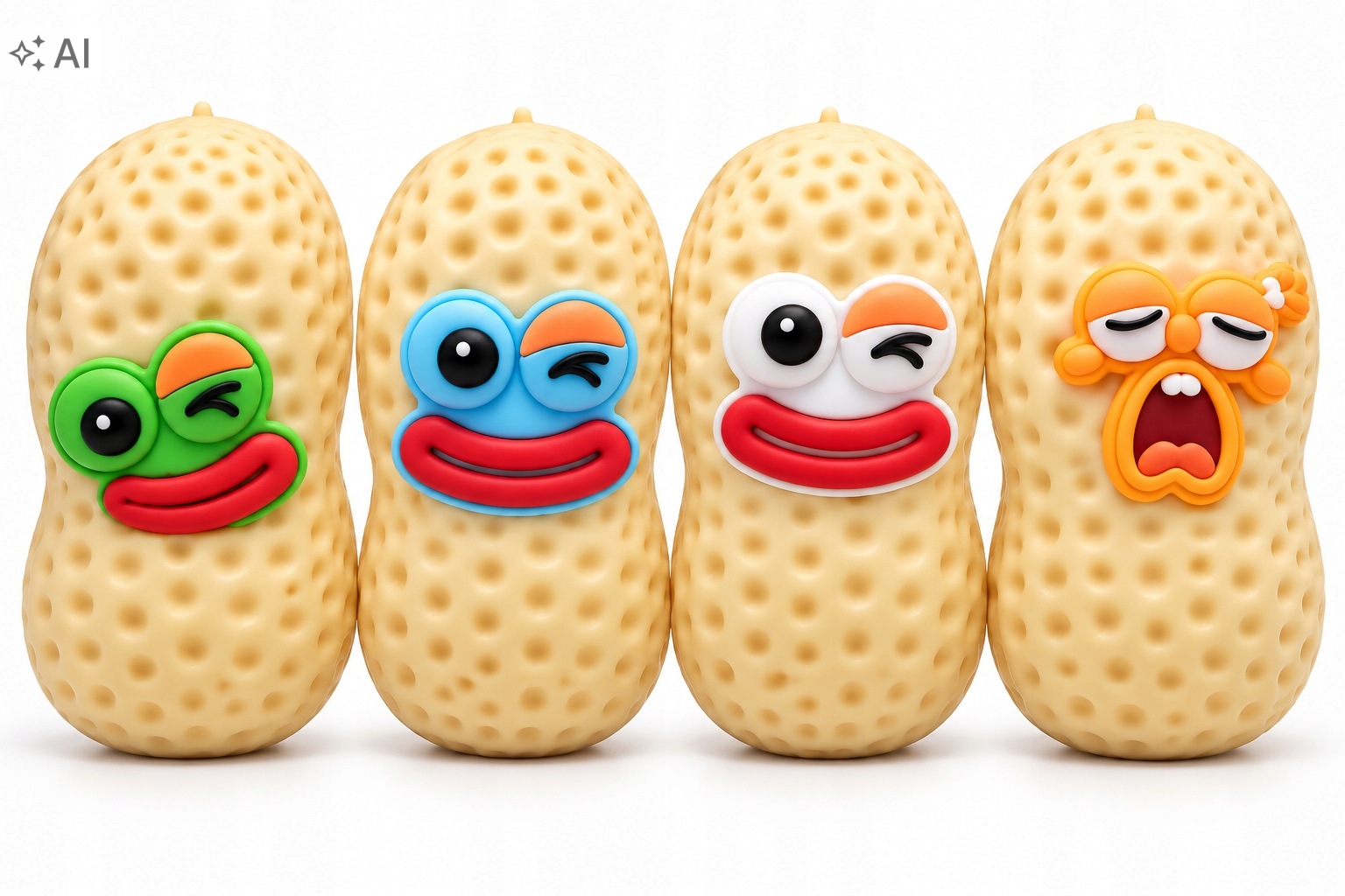 Gniotek Orzeszek Orzech Crunchy z minką buźką Squishy Miękki do Ściskania