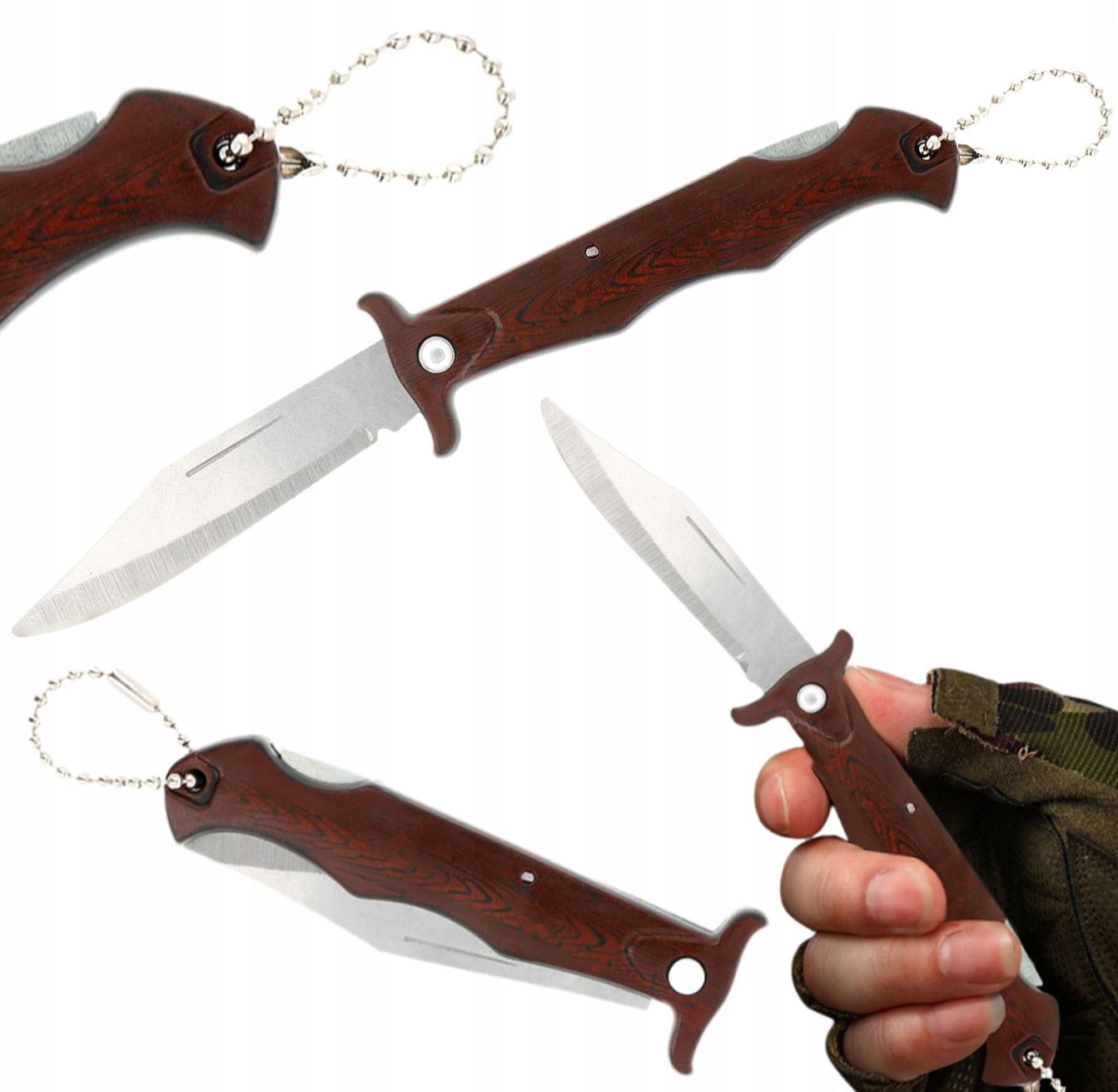Scyzoryk Nóż Składany Turystyczny Survival Na Grzyby Zawieszka Brelok V7