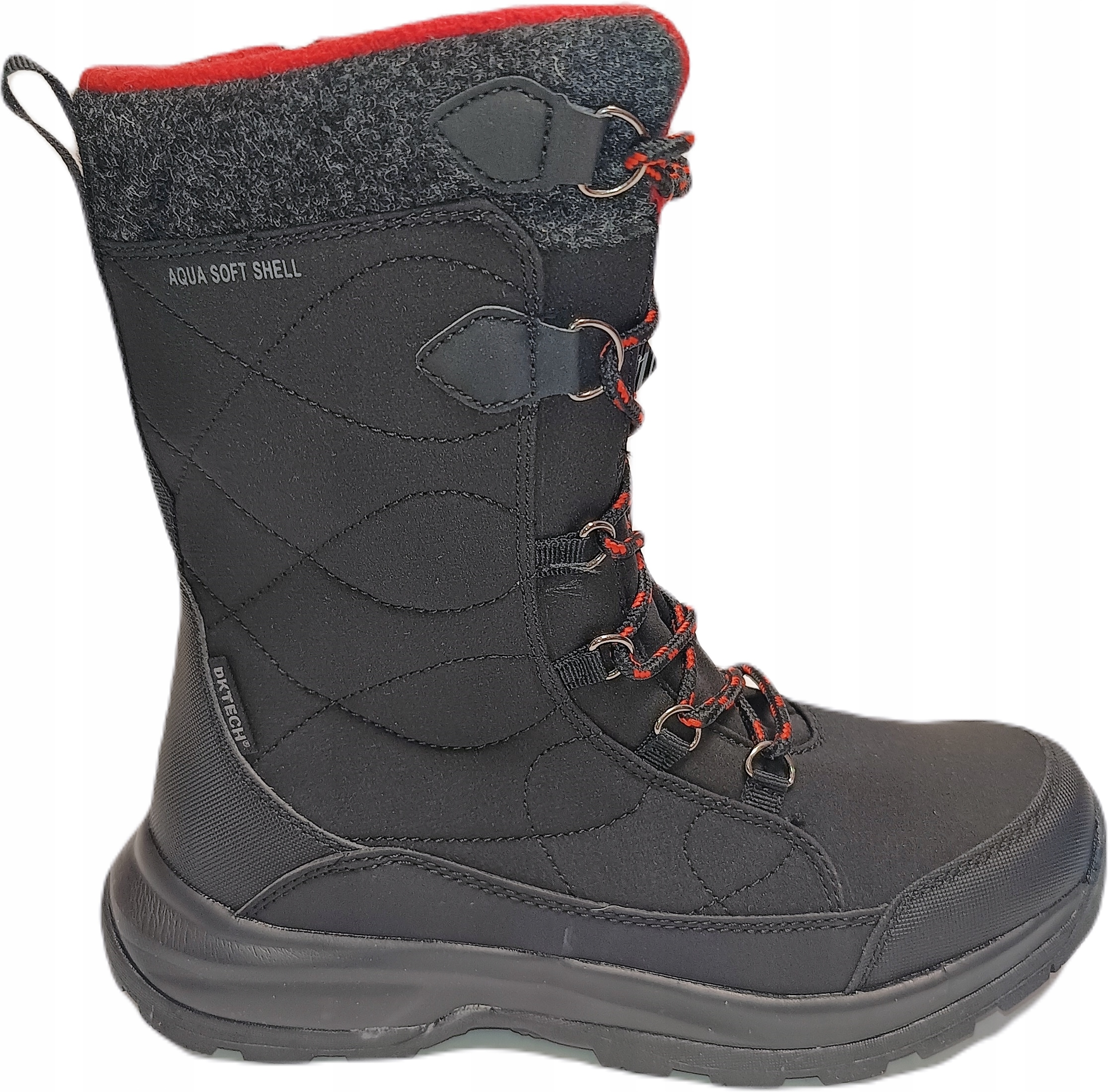 Softshellové Sněhule Dk 2105 černé, červené prvky, velikost 38