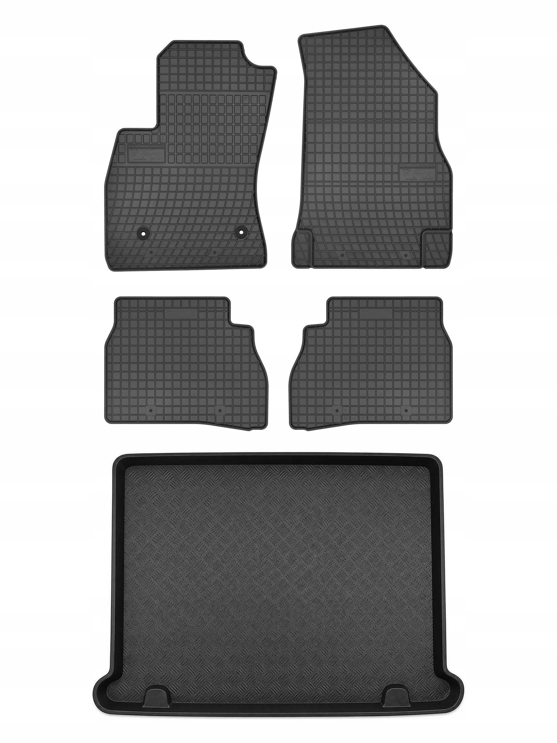 Dywaniki gumowe SolidPRO mata bagażnika do: Fiat Doblo II 2009-2020 5 el.
