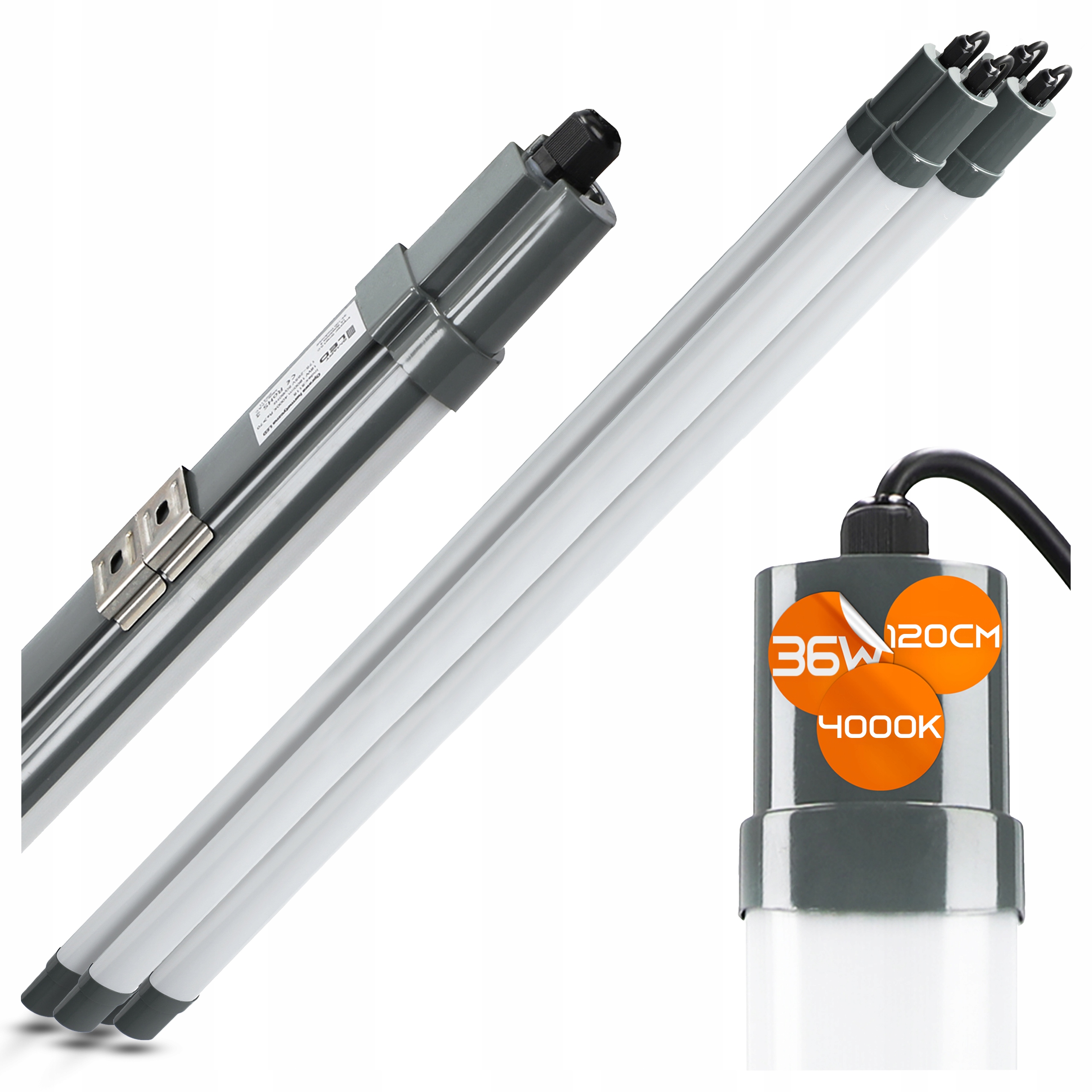 4x Lampa Do Garażu Led 120cm 36W 3240lm Hermetyczna Natynkowa Warsztatowa