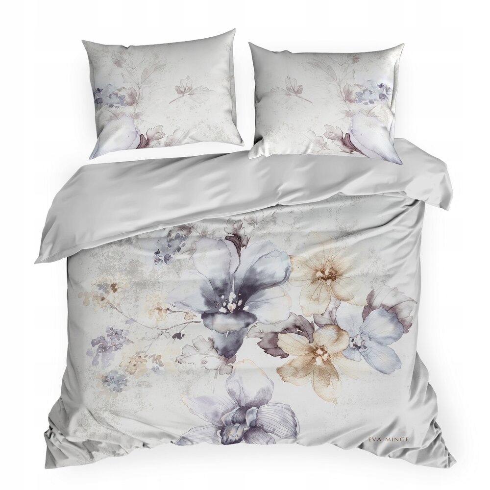 Posteľná Bielizeň Daria 220x200 Eva Minge Eurofirany biela popolavá s kvetmi
