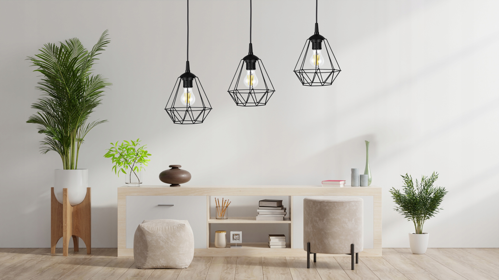 SUFITOWA LAMPA WISZĄCA DIAMENT LOFT EDISON Z DRUTU Marka Glimex