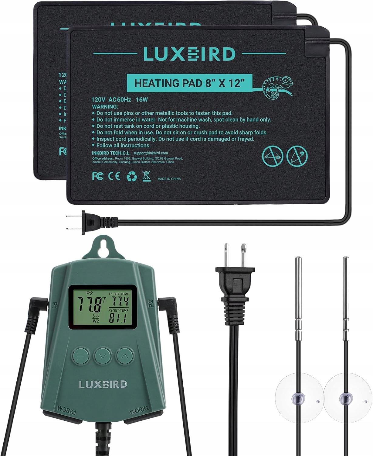 Levně Ohřívač pro plazy Luxbird LB-2SC 8x12 palců s dvojitým termostatem