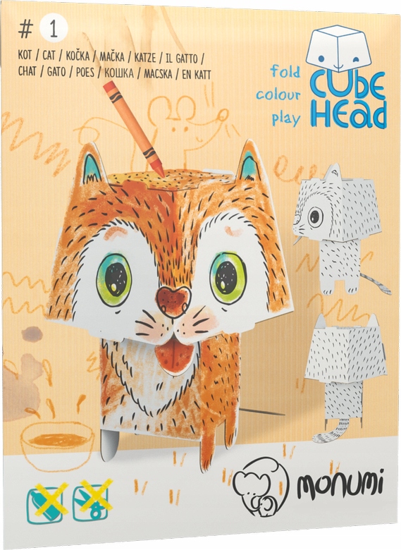 

Kolorowanka składanka 3D Monumi Cube Head Kot