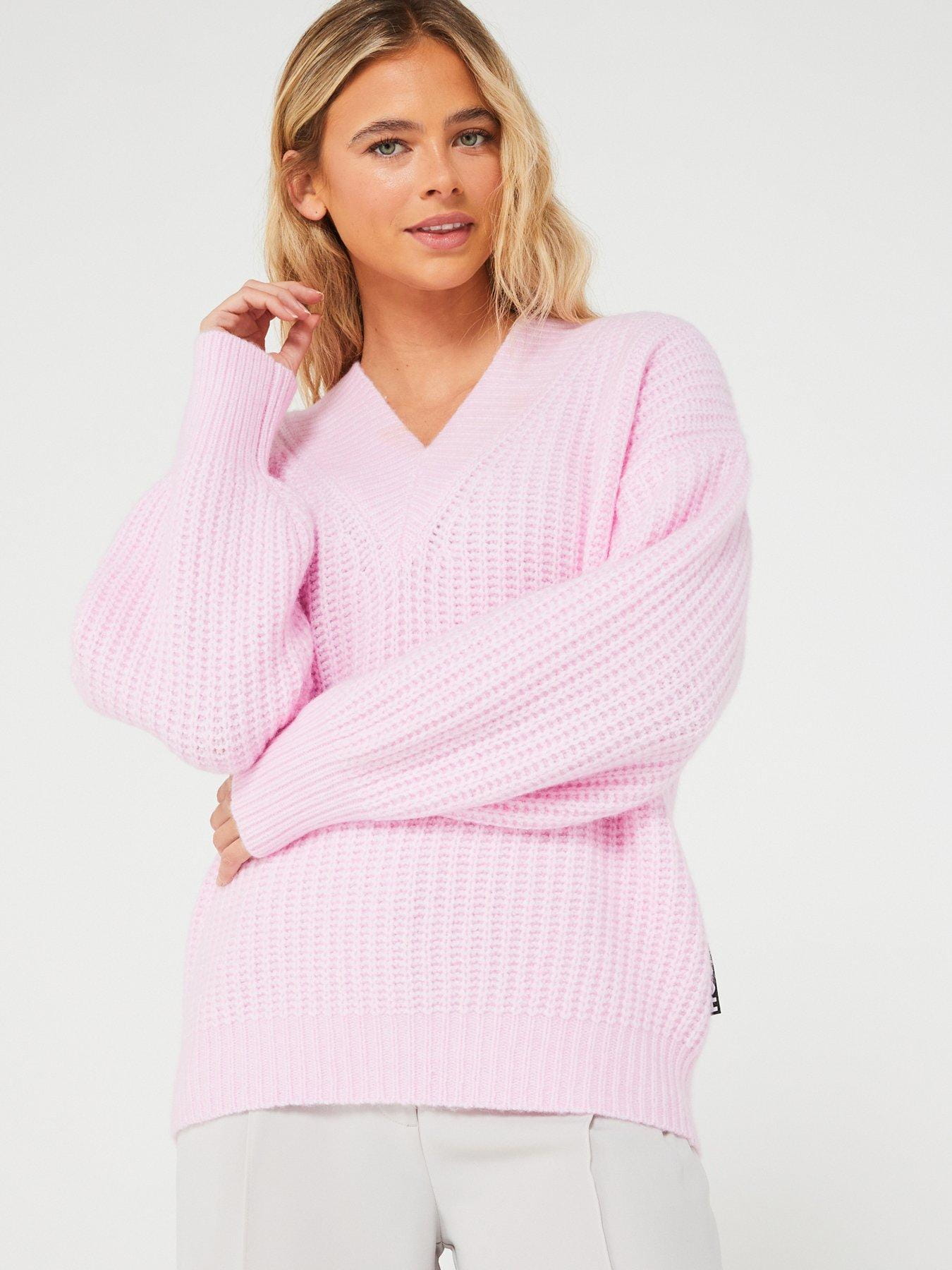 Hugo Růžový Pletený Svetr (L)