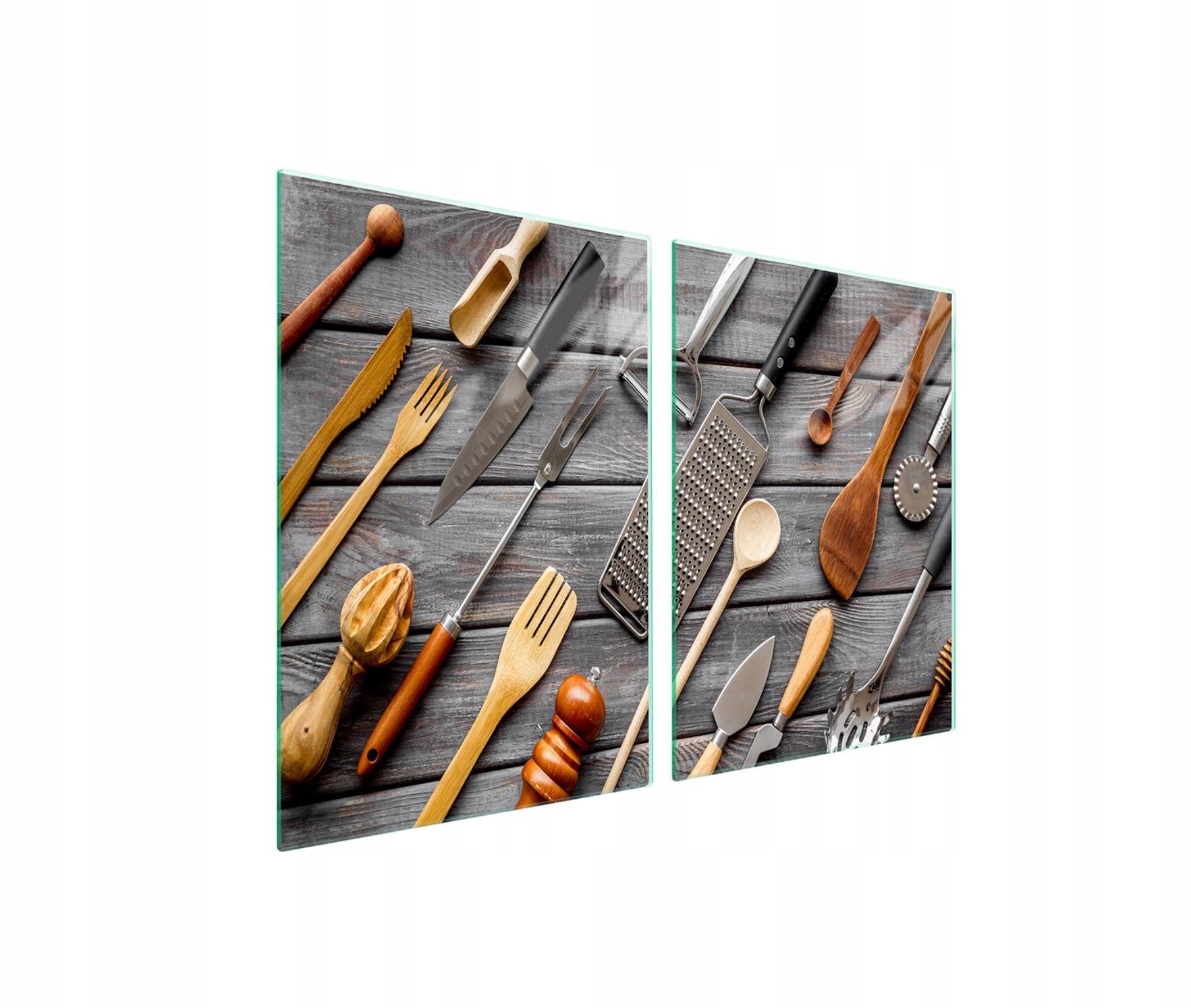 Skleněná ochranná deska na sporák 2x45x52 Lžíce na zeď 7v1