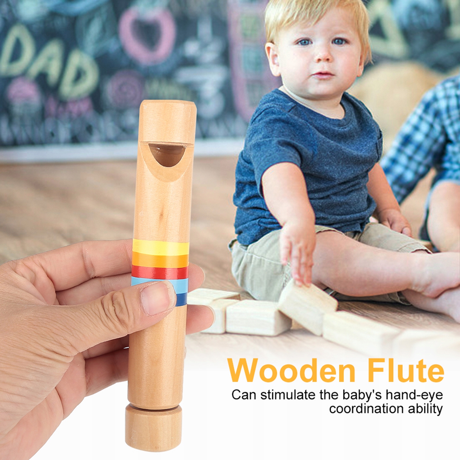 Drewniany Flet Piccolo Zabawka Instrument dla Dzieci