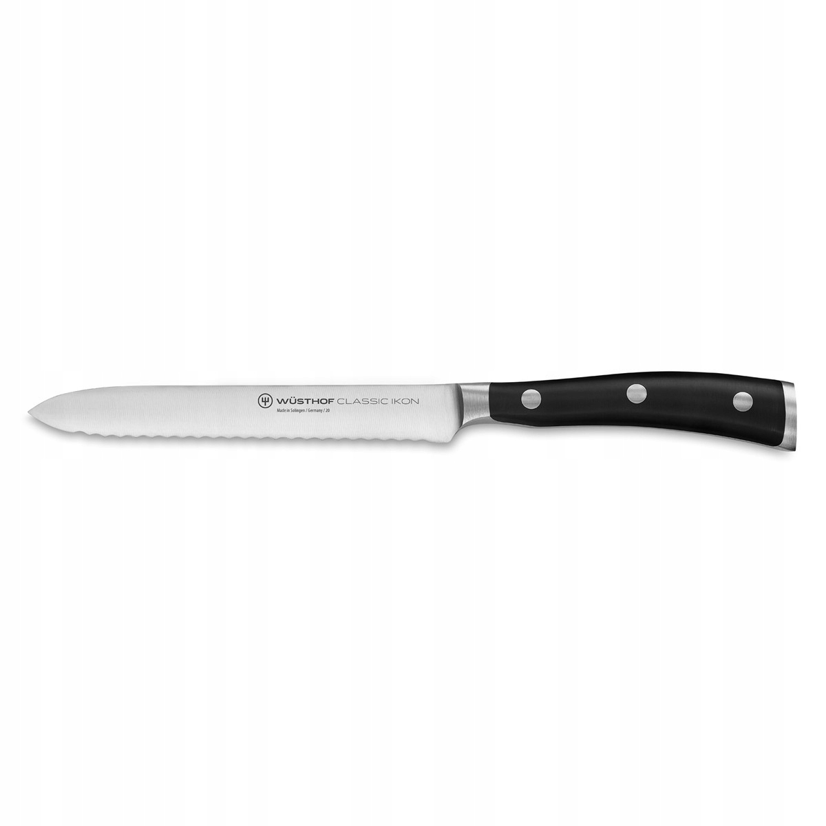 Univerzálny nôž Wüsthof Classic Ikon 14 cm, zúbkované ostrie
