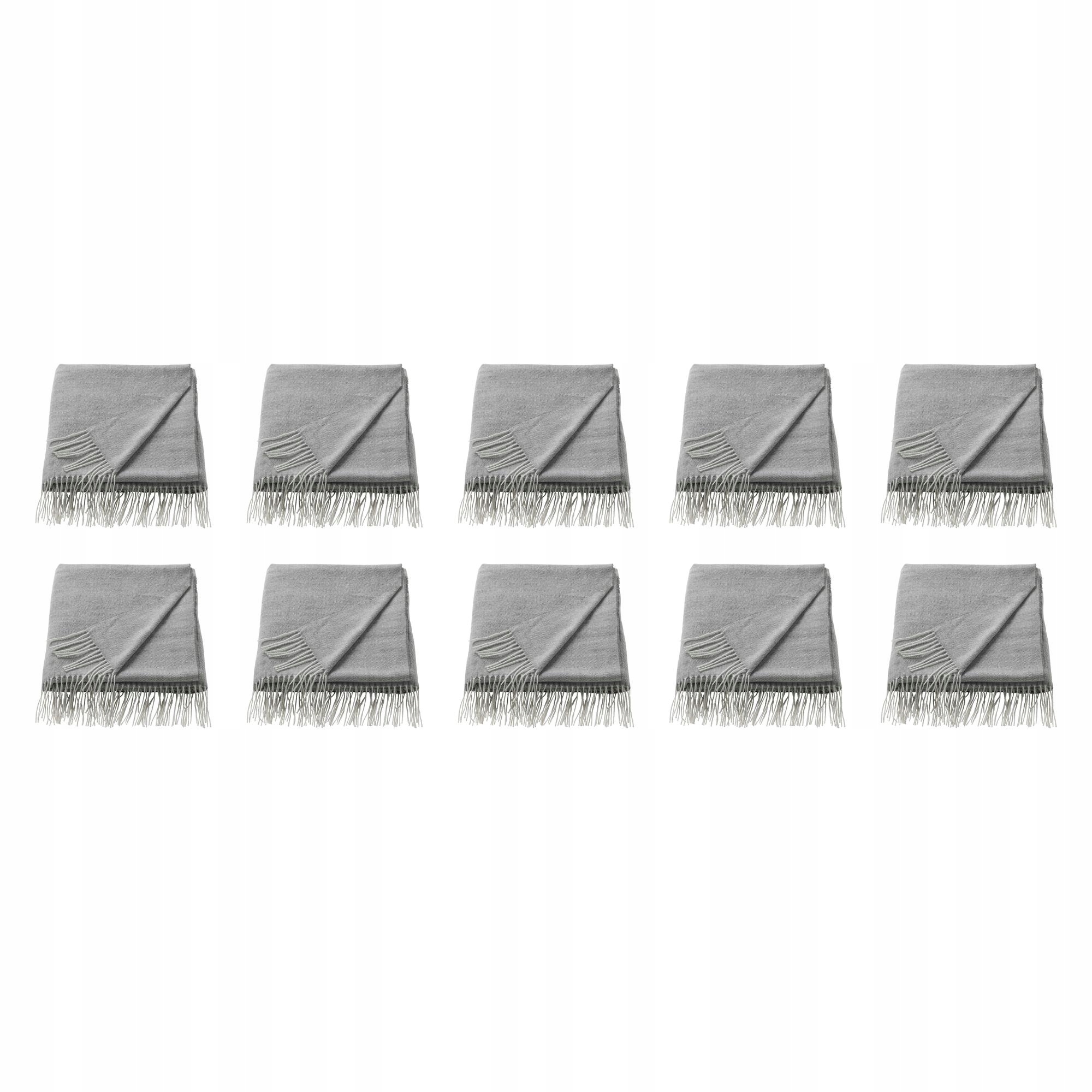 10 ks Šedý pléd 120 x 160 cm měkký s třásněmi Holmvi