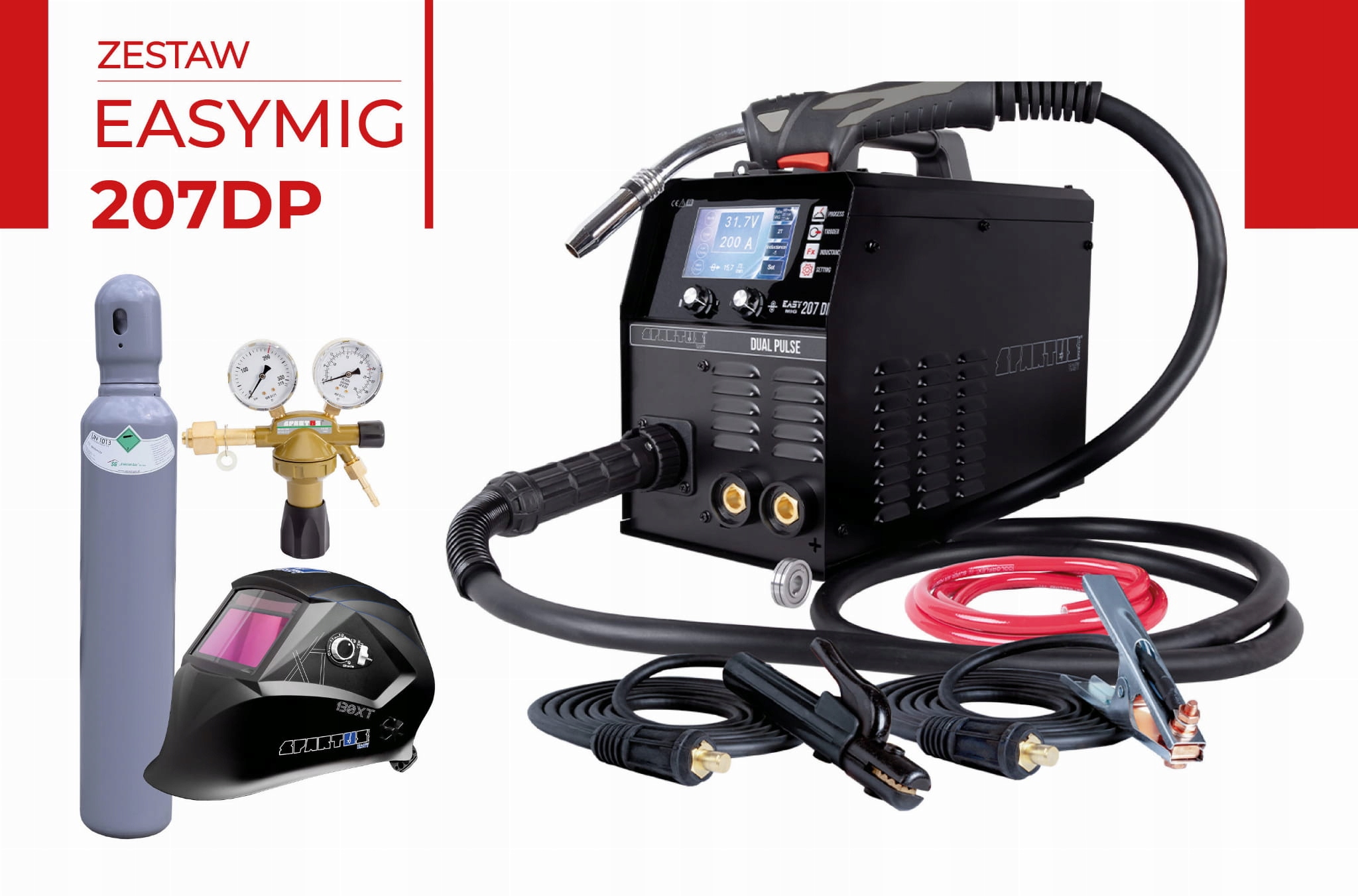SPARTUS EasyMIG 207 Dual Pulse Zestaw