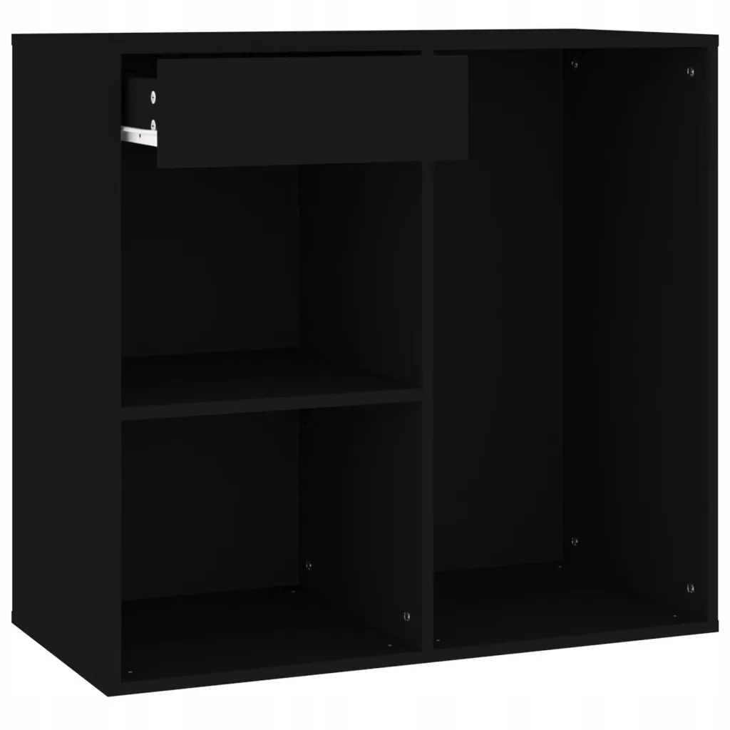 Elegantní skříňka na kosmetiku z dřevěného materiálu, černá, 80x40x75