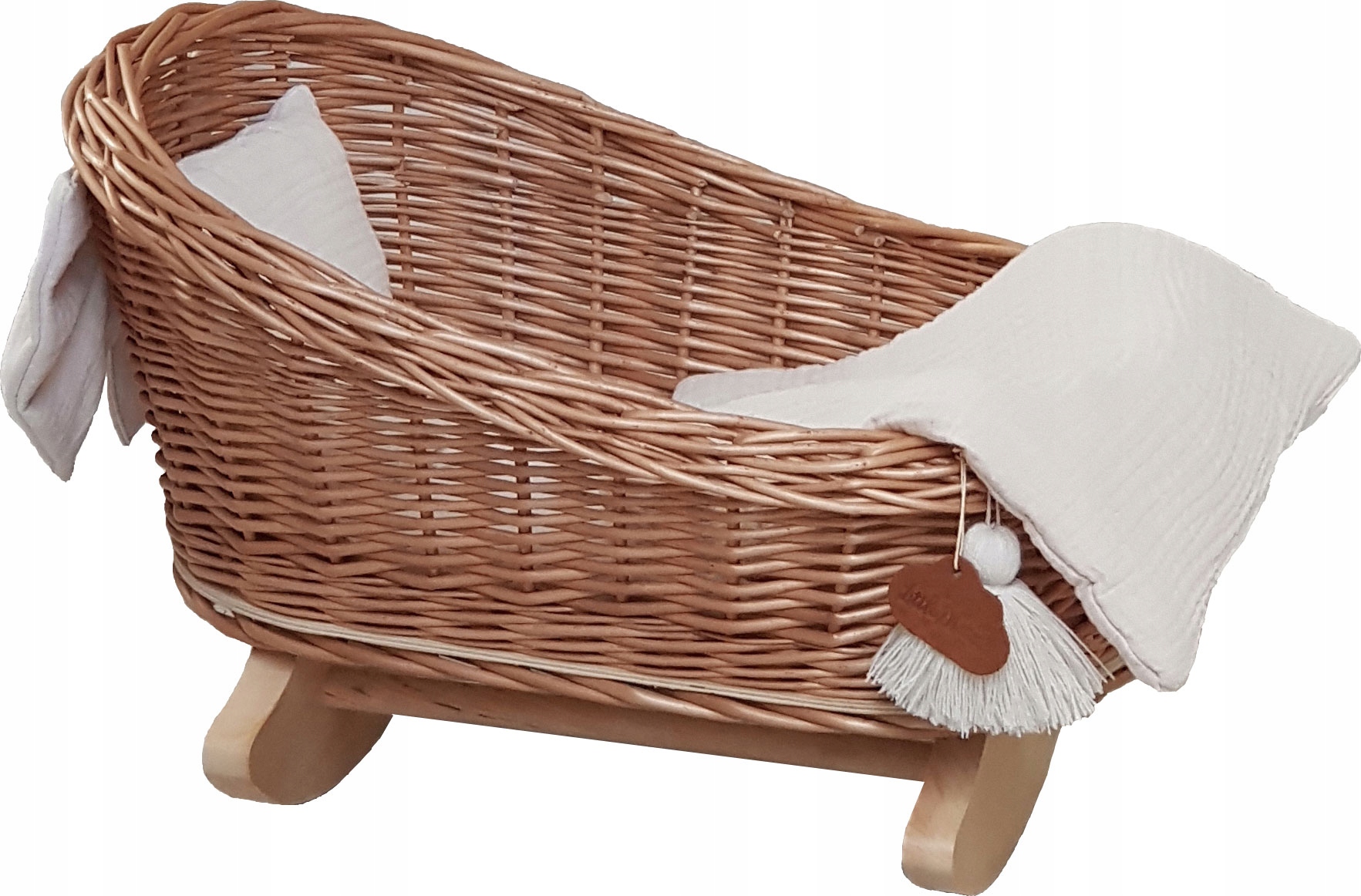 KOŁYSKA WIKLINOWA ŁÓŻECZKO DLA LALEK NATURAL
