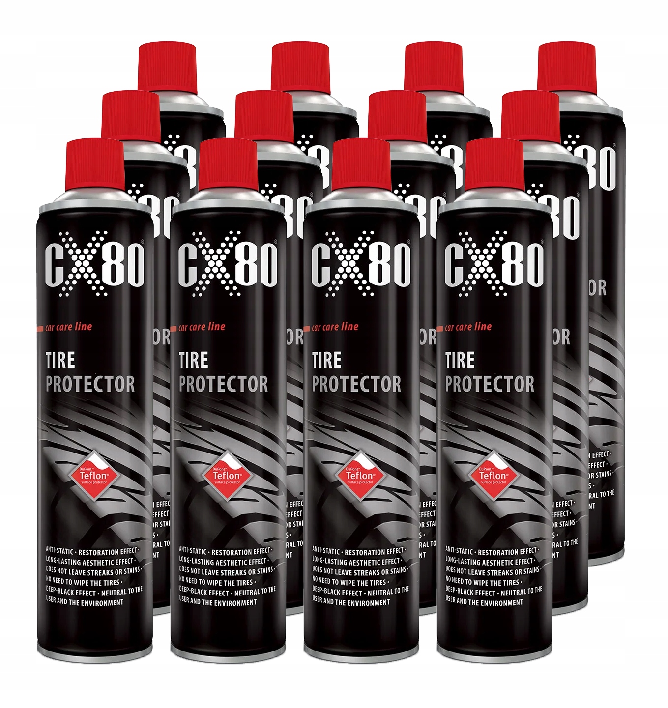 CX80 Tire Protector spray do konserwacji opon antystatyczny 600ml 12szt