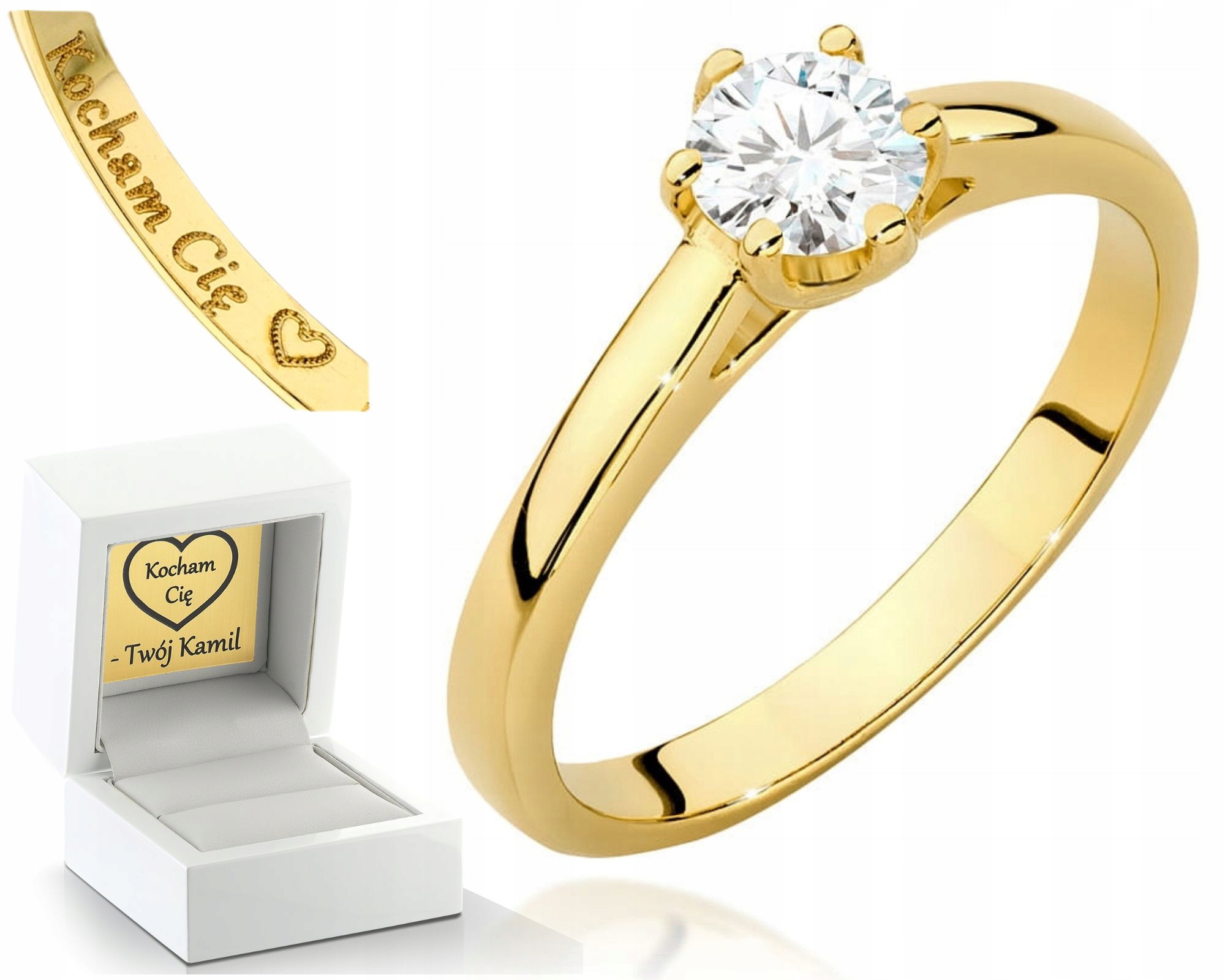 Zlatý Prstýnek S Briliantem 585 Gravírování Bonus