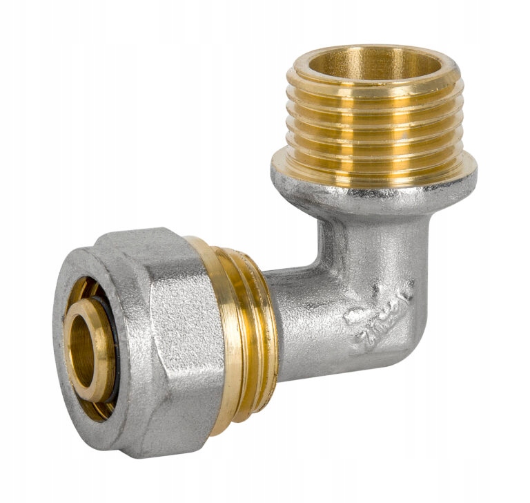 KOLANO KOLANKO NYPLOWE PEX ALUPEX SKRĘCANE 16 mm x 1/2'' GZ MOSIĄDZ