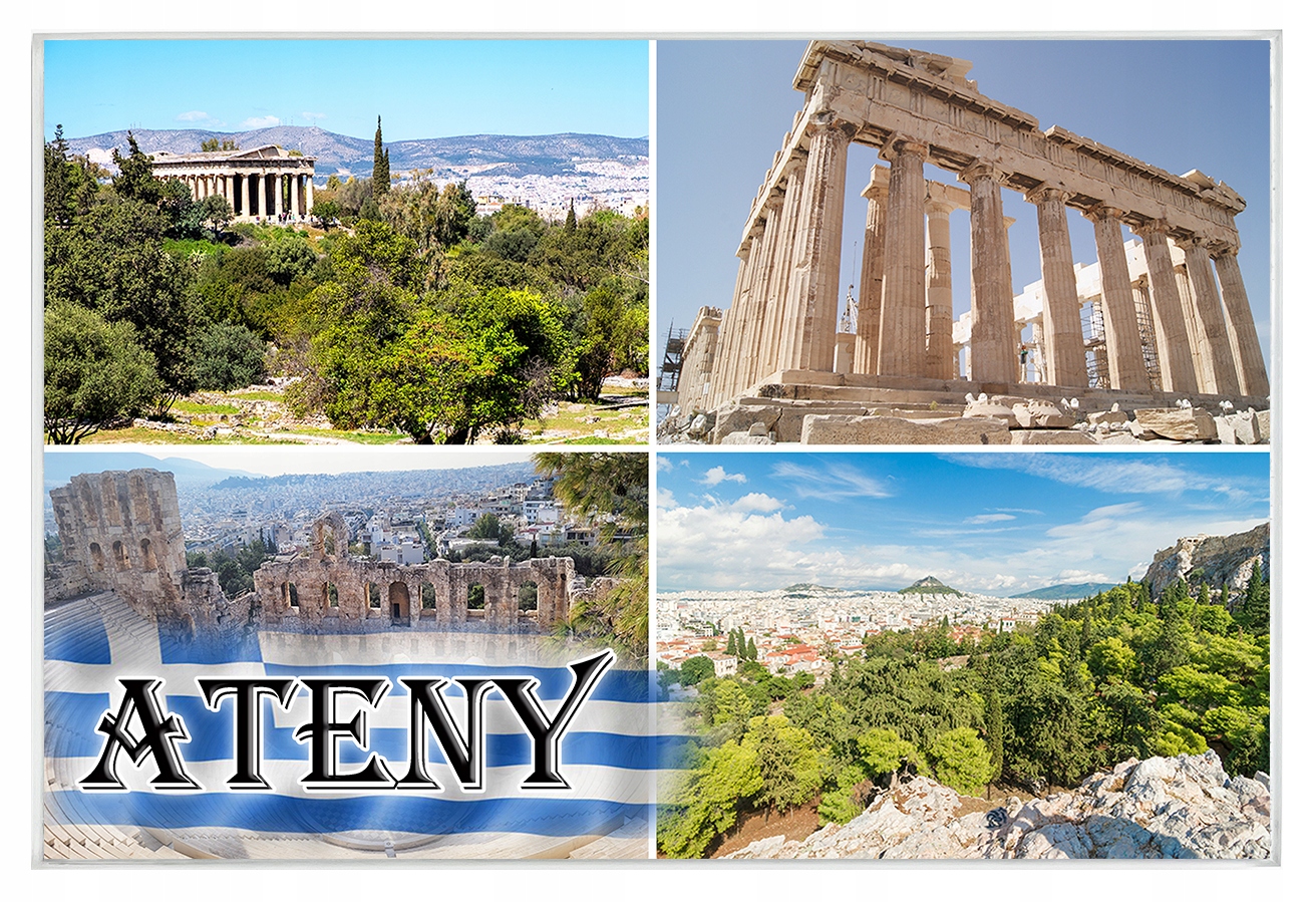 

Magnesy na lodówkę szklane miasta - Ateny