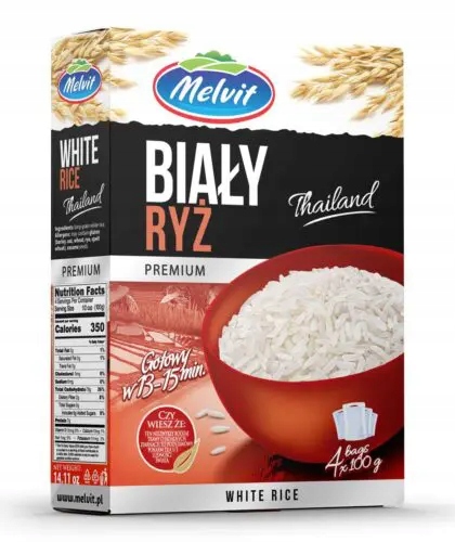 Levně 8x Melvit Premium Bílá rýže 400 g (4 sáčky)