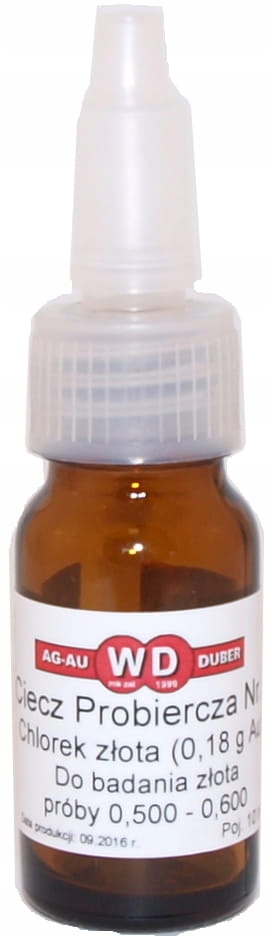 

Chlorek złota ciecz probiercza nr 3 - 0,18 Au