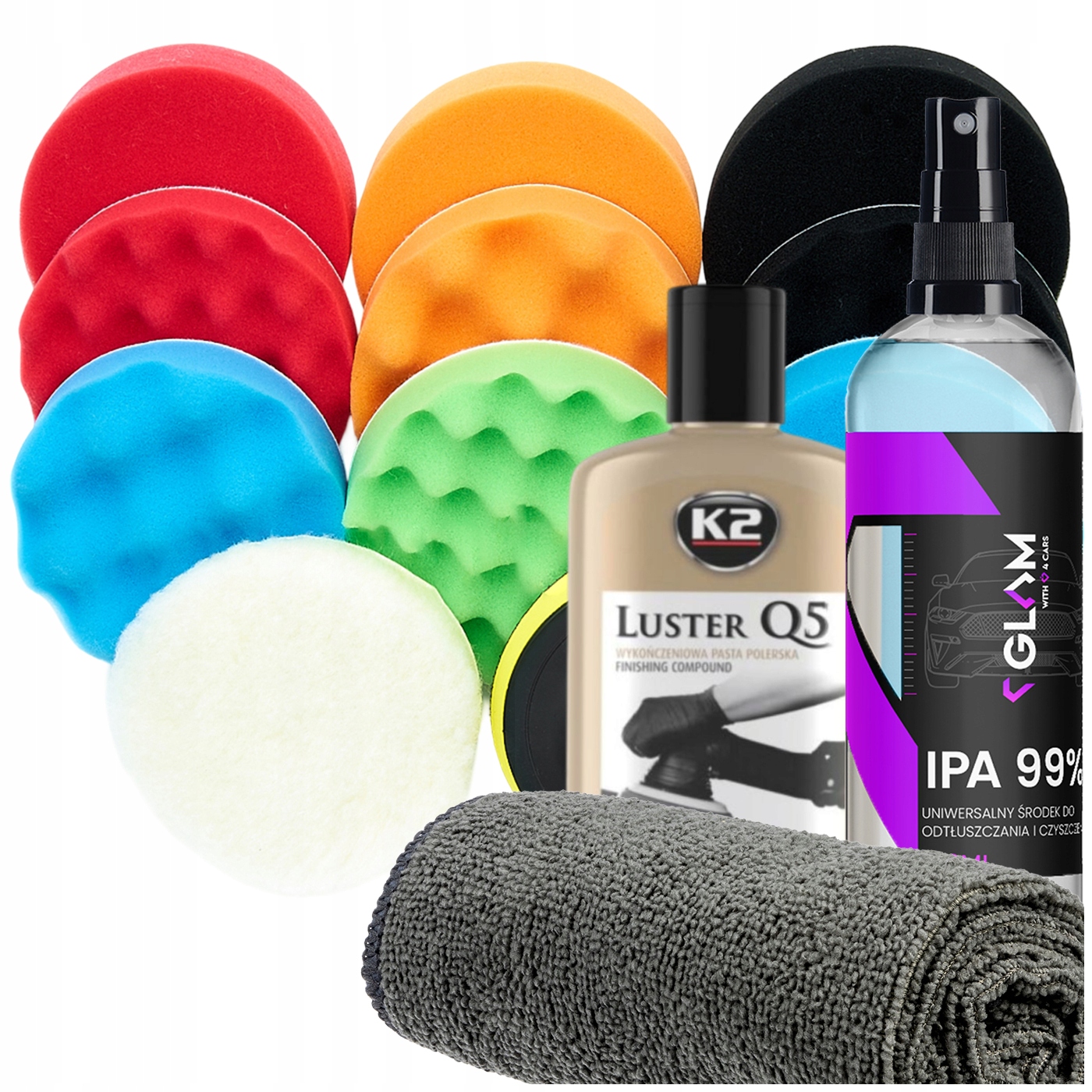 Lešticí Sada Na Lak Auta 125MM Pasta Zrcadel Q5 Ipa 99% 15EL.