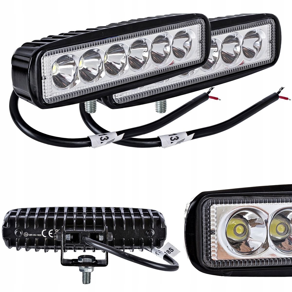 

Lampa robocza Led 18W 12-24V płaska skupione 2szt.