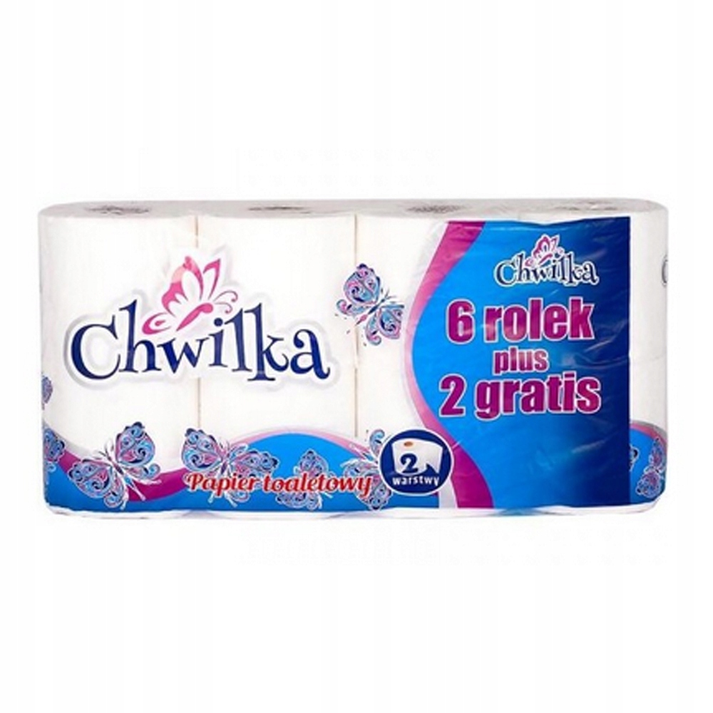 

Chwilka Papier toaletowy 2-warstwowy biały 8 szt
