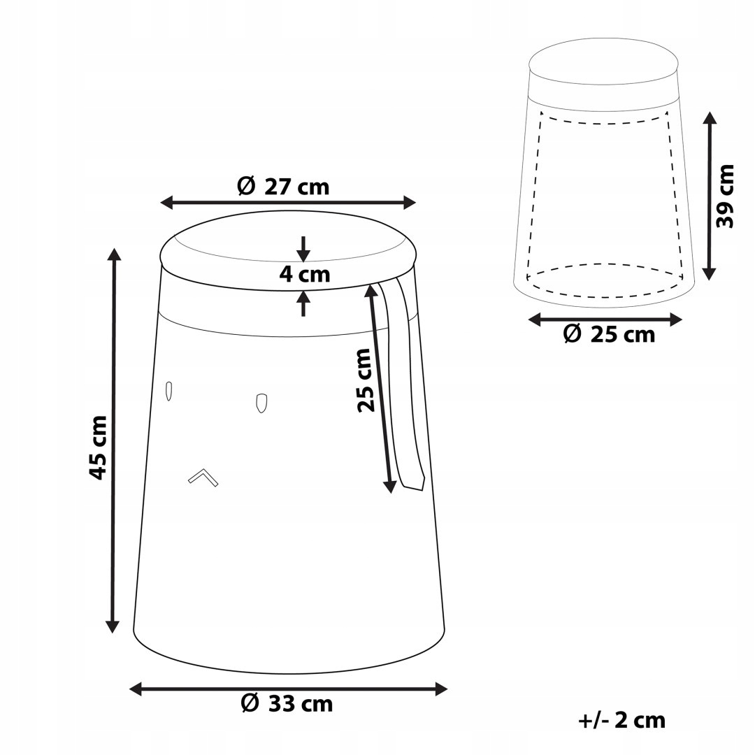 PUFA SIEDZISKO ZE SCHOWKIEM DLA DZIECI FOTEL PUF Szerokość mebla 33 cm