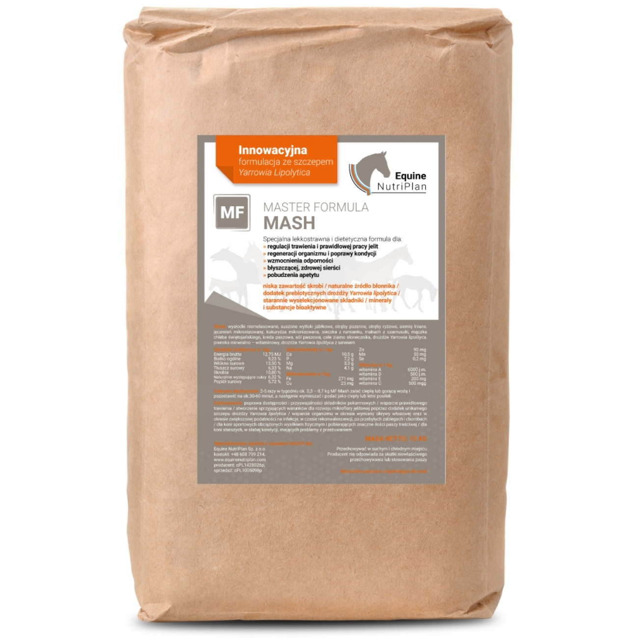 Mash dla Koni Na Poprawę Trawienia i Lepszą Regenerację Mf Formula Mash