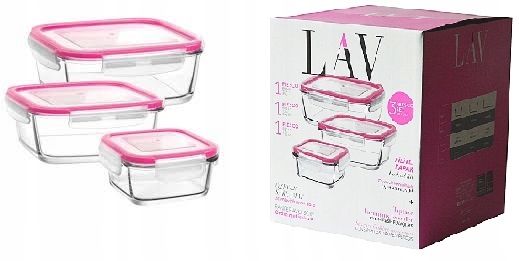 

Fresco komplet 3 pojemników na żywność z pokrywką