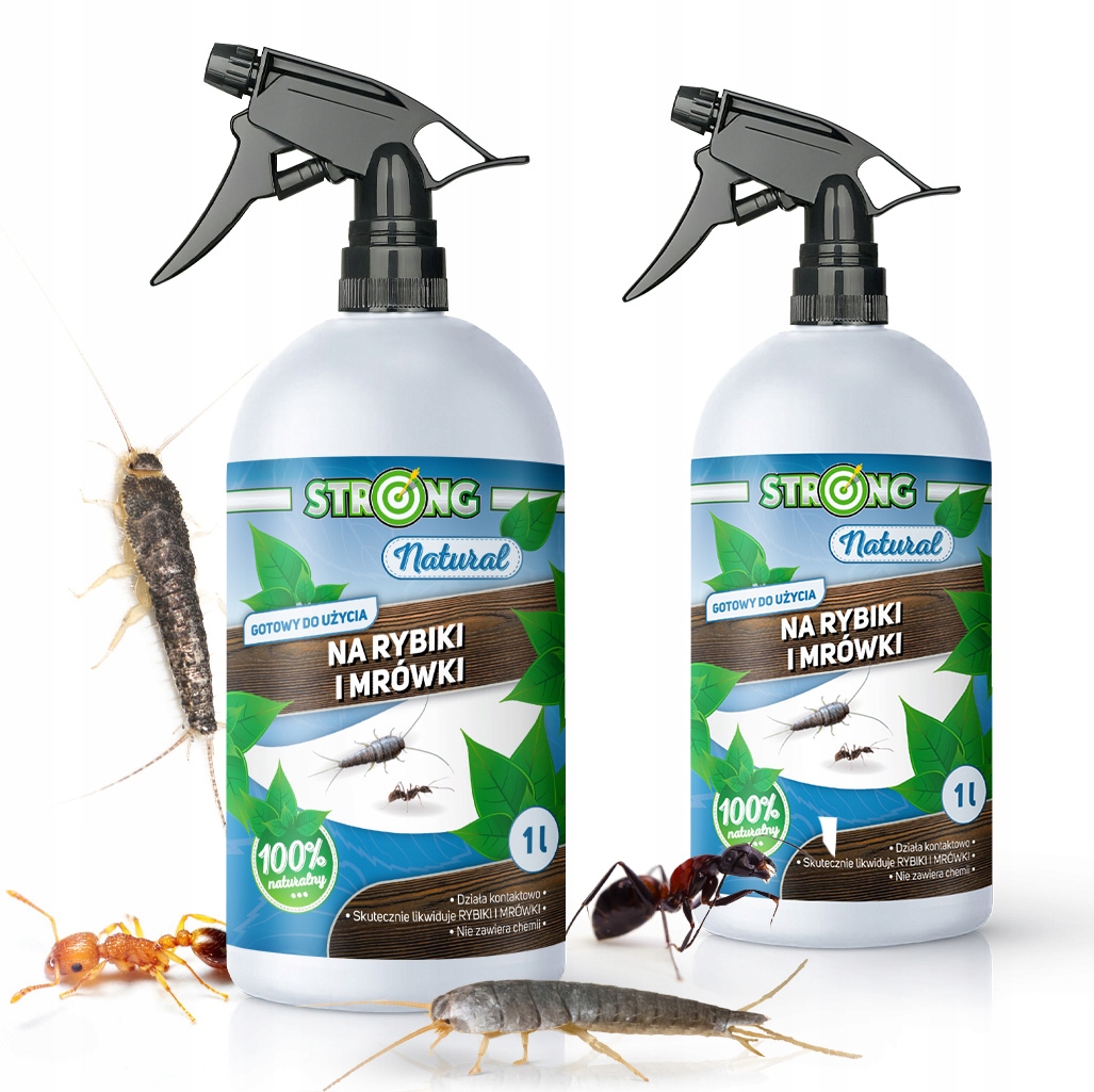 2xŚRODEK Na Rybiki Mrówki Naturalny Bez Chemii Strong Spray 1L