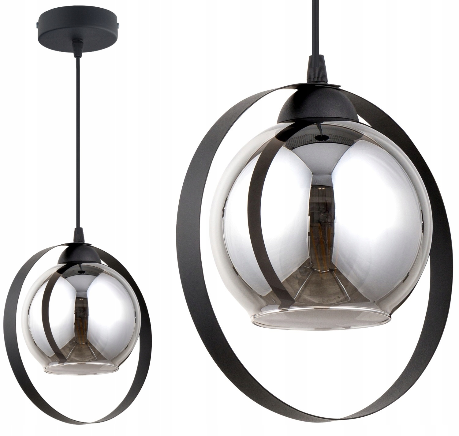 

Szklana Lampa Wisząca Sufitowa Kula Led Loft
