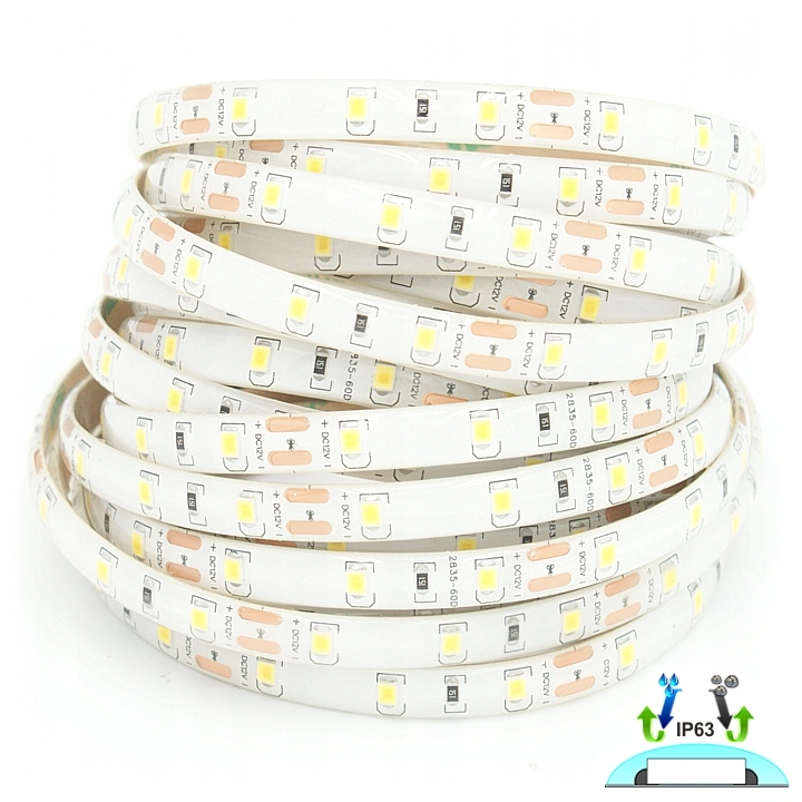 Taśma LED 300 2835 4.8W Biała Ciepła 5m IP63