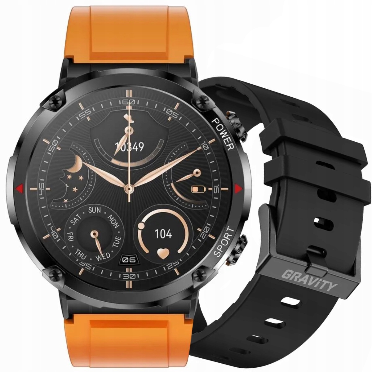 Gravity GT21-2 černooranžové chytré hodinky pro volání