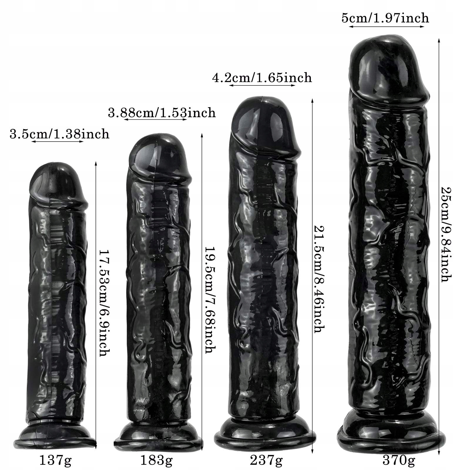 REALISTISCHER Dildo 25cm Duży Elastyczny Dildo z Mocną Przyssawką — miniatura 2