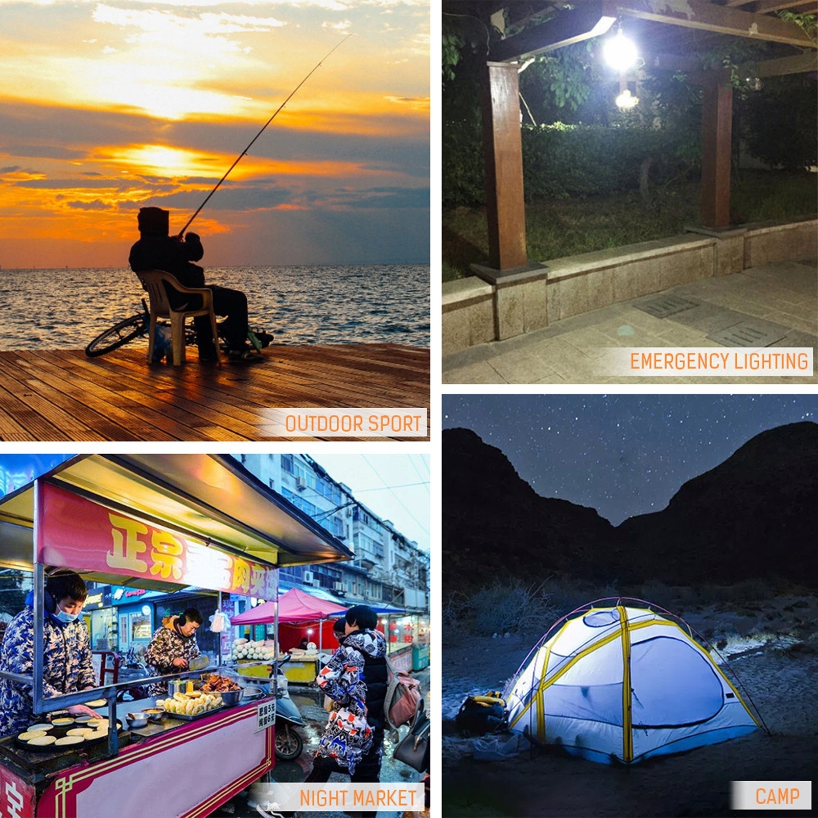 ŻARÓWKA LED Z PANELEM SOLARNYM 12W AWARYJNA Kolor dominujący biały