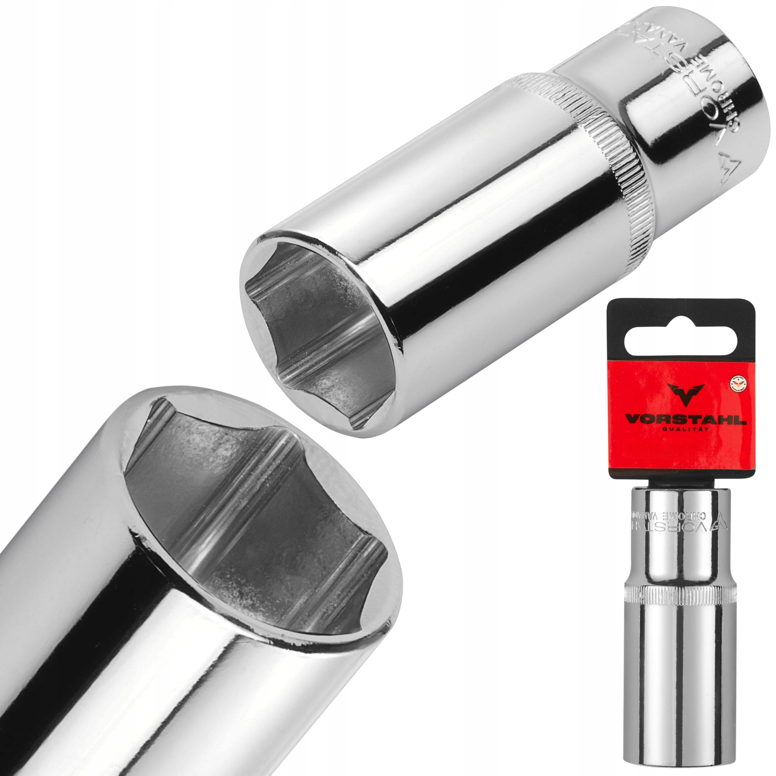 Nasadka Sześciokątna Długi Klucz Nasadowy 1/2” CrV > 27mm < Vorstahl